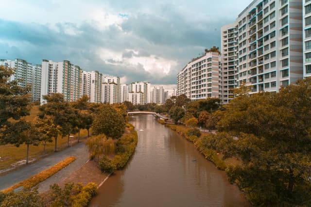 HDB flats beside Punggol Waterway