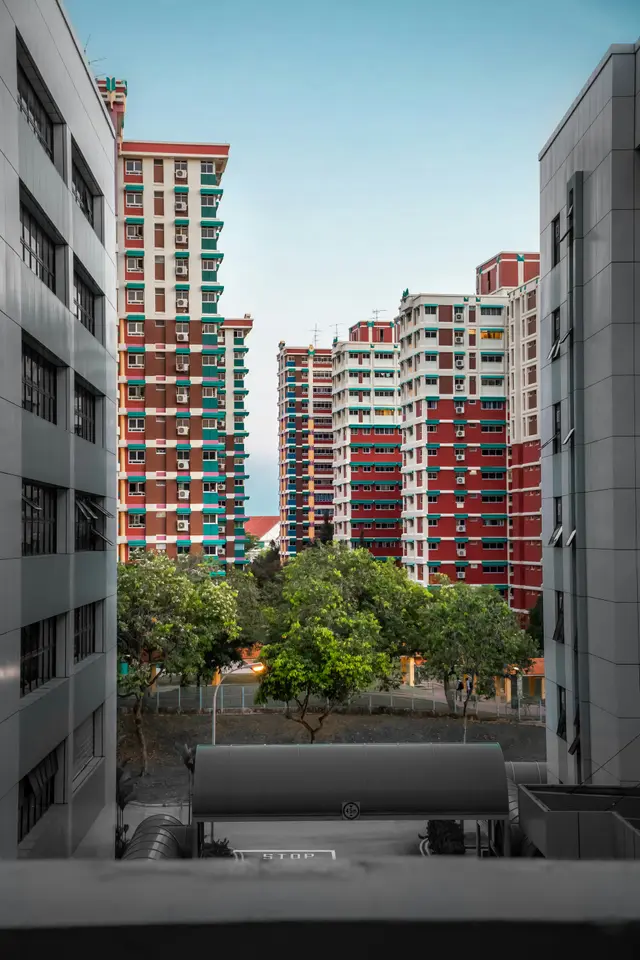 View between neighbouring HDB apartment blocks